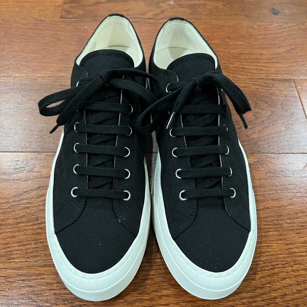 Common Projects Tournament Low sneakers.  New. Black Upper.  White sole.